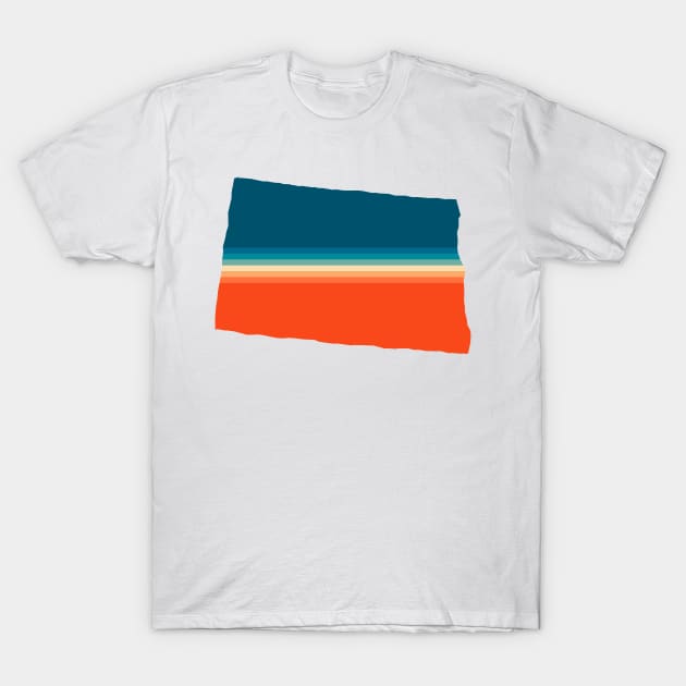 North Dakota State Retro Map T-Shirt by n23tees